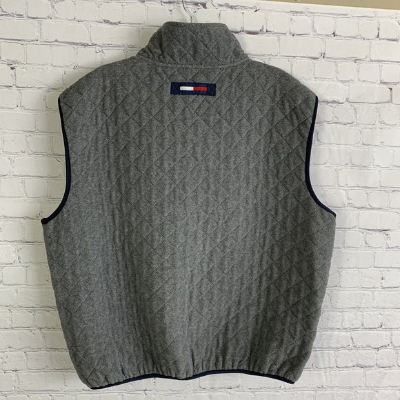 Vintage Tommy Hilfiger Quilted Vest Size XXL Gray 1990s Logo - Picture 4 of 10
